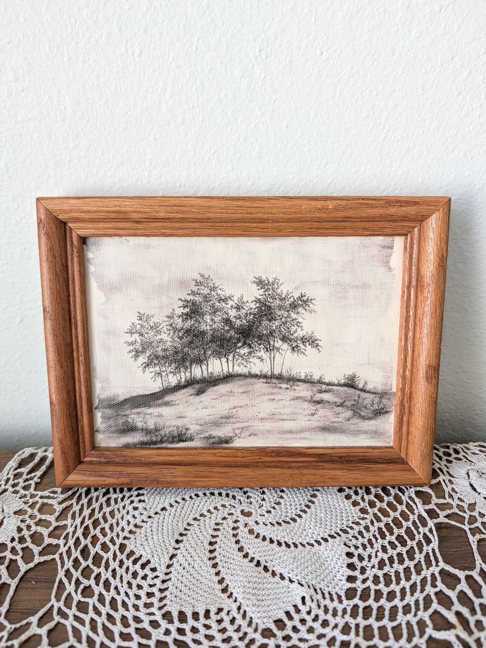 Wood Framed Vintage Style Landscape Moody Tree Art Print